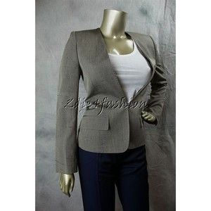 $1845 NWT STELLA MCCARTNEY Raw Silk Black Lead Gray Jacket 6